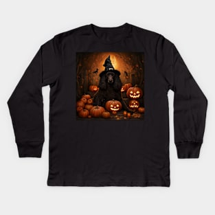 Irish Water Spaniel Halloween Kids Long Sleeve T-Shirt